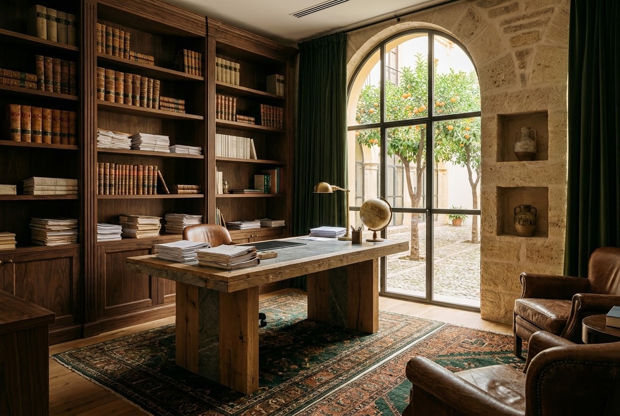 Interior del despacho de Romero & Asociados en Sevilla.